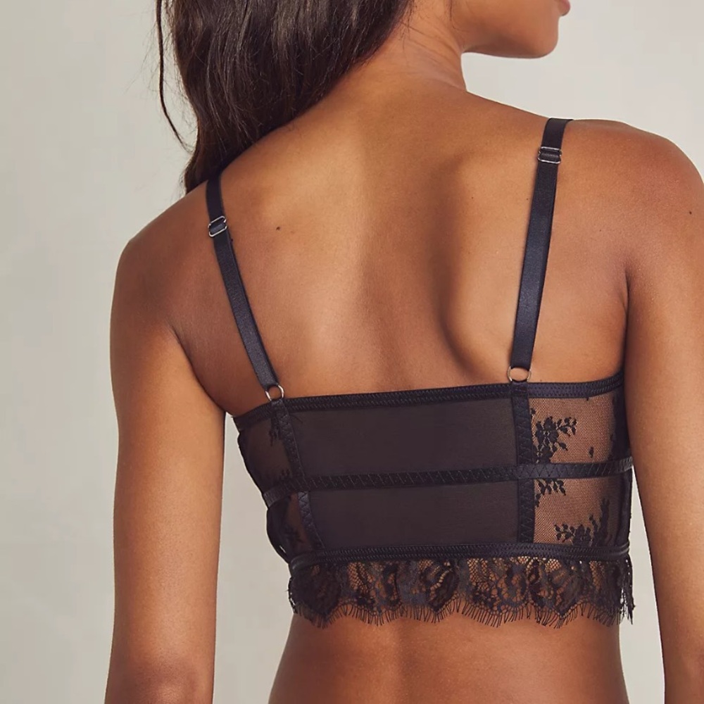 Free People Layer in Lace Bustier in Black Size Small